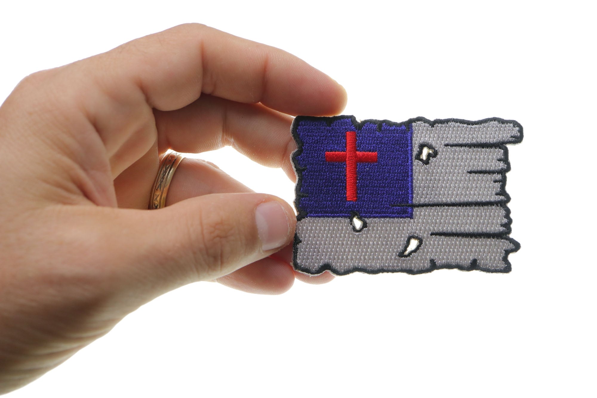Tattered Christian Flag Patch - A Powerful Testament of Endurance ( 3 x 3 inche )